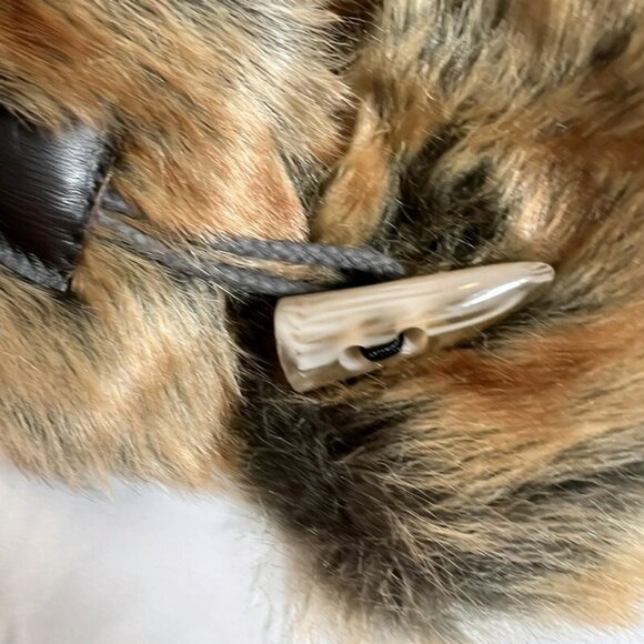 Donna Salyers fabulous furs neck scarf/wrap Brown Beige - Picture 4 of 6